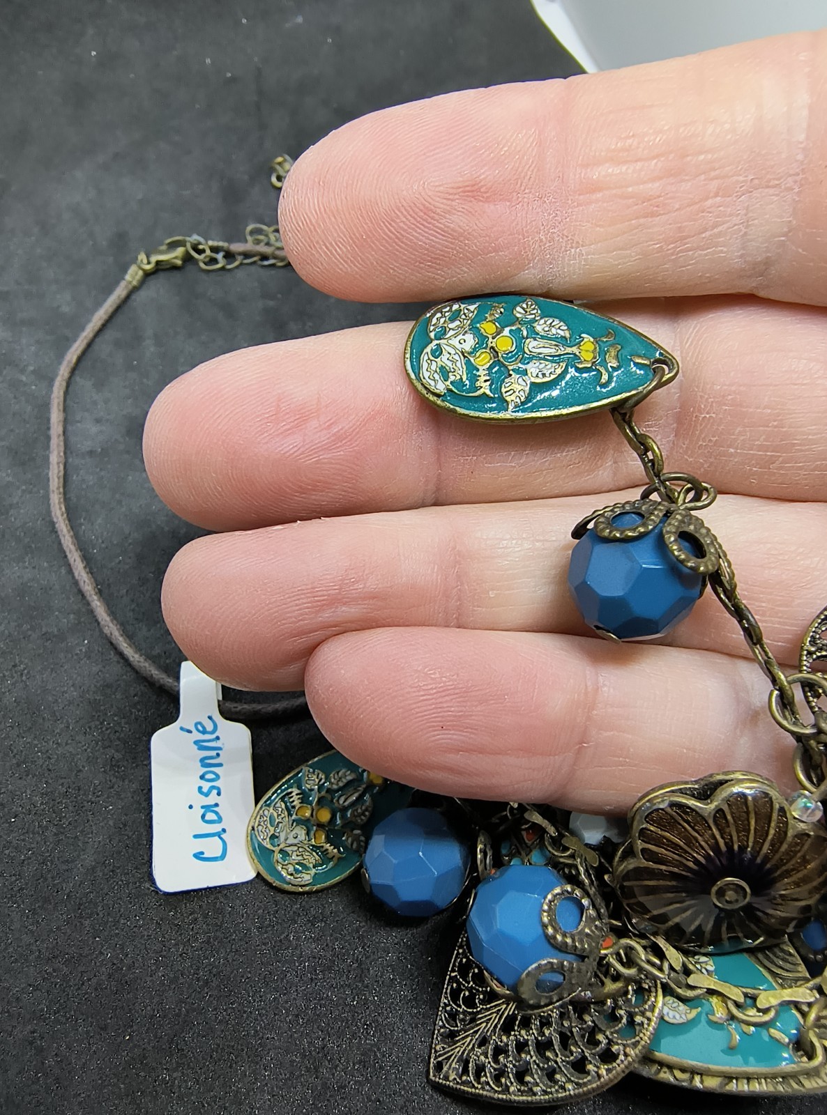 Vintage metal and Bead Necklace Lot Nice clasp Costume Jewelry