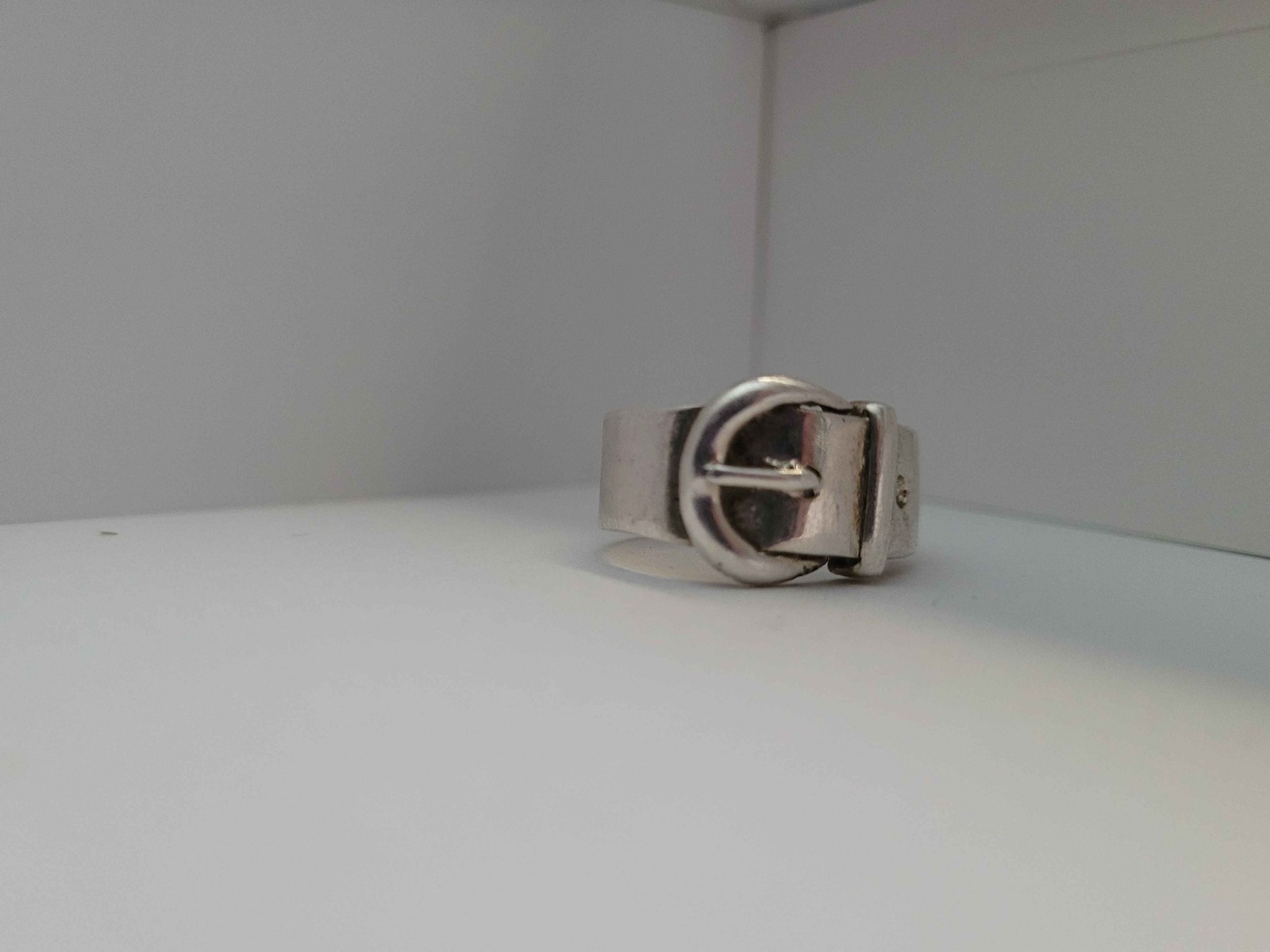 Vintage Sterling Silver Belt Buckle Ring 925 Adjustable Statement Ring