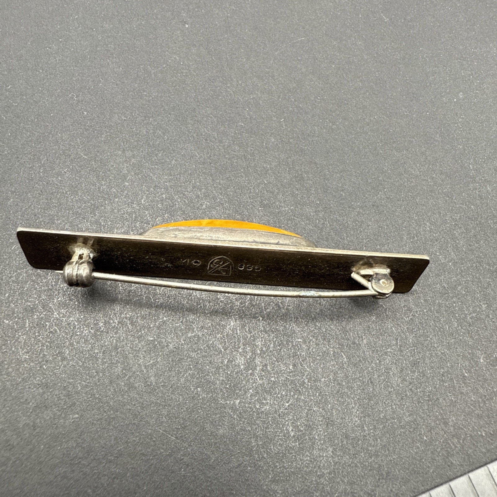 Vintage 835 Silver Signed Brooch Pin J64
