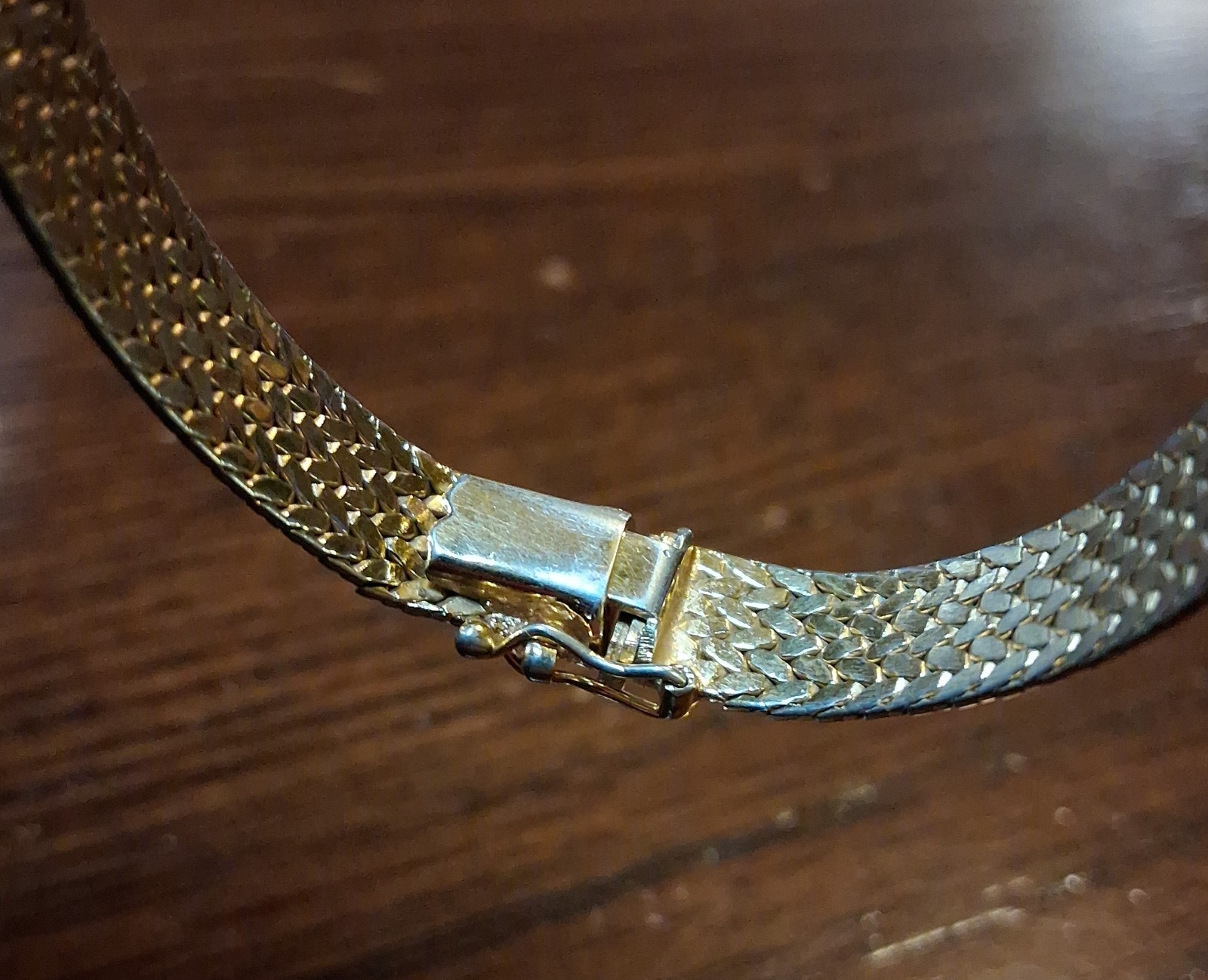 Vintage Napier Goldtone Textured Chain Mesh Bracelet Some Wear See Pics/Descrip