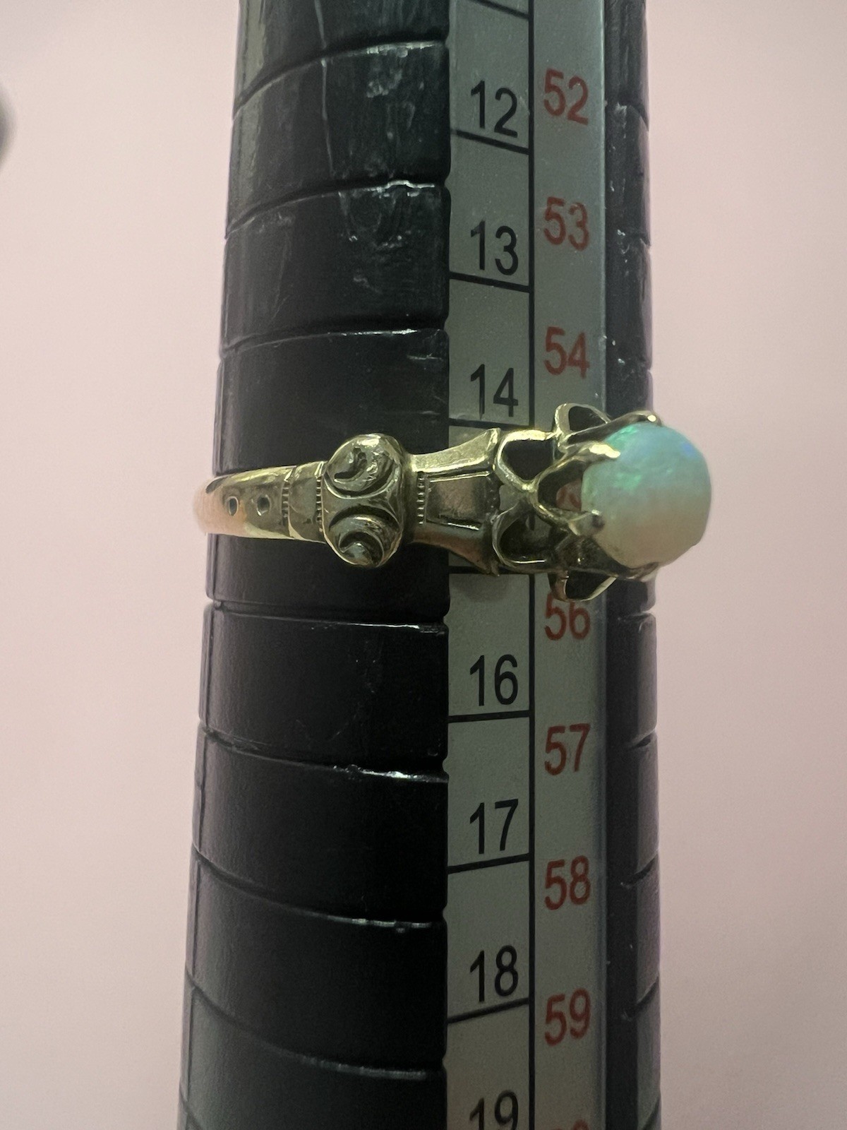 Victorian Antique Opal 10k Yellow Gold Ring Size 7.25 Reduced! Intricate Belt