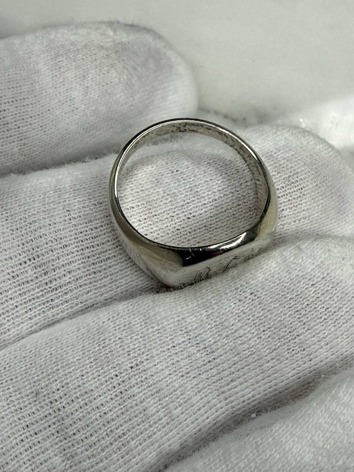925 Sterling Silver Vintage Engraved Monogram Signet Ring Size 7