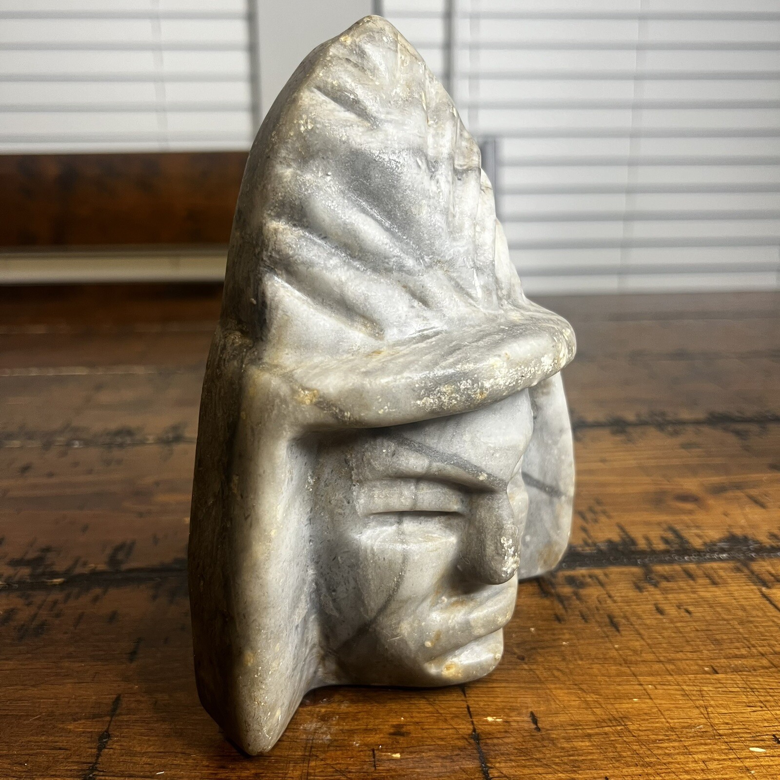 Gorgeous 2 Tone Grey Stone Heavy Warrior Spiritual Statue