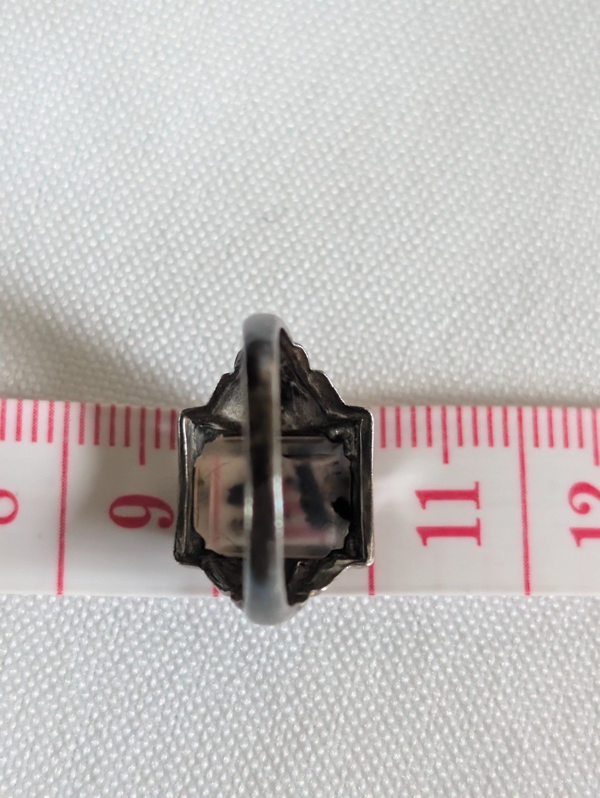 Vintage Sterling Silver Art Deco Moss Agate Ring Size 5