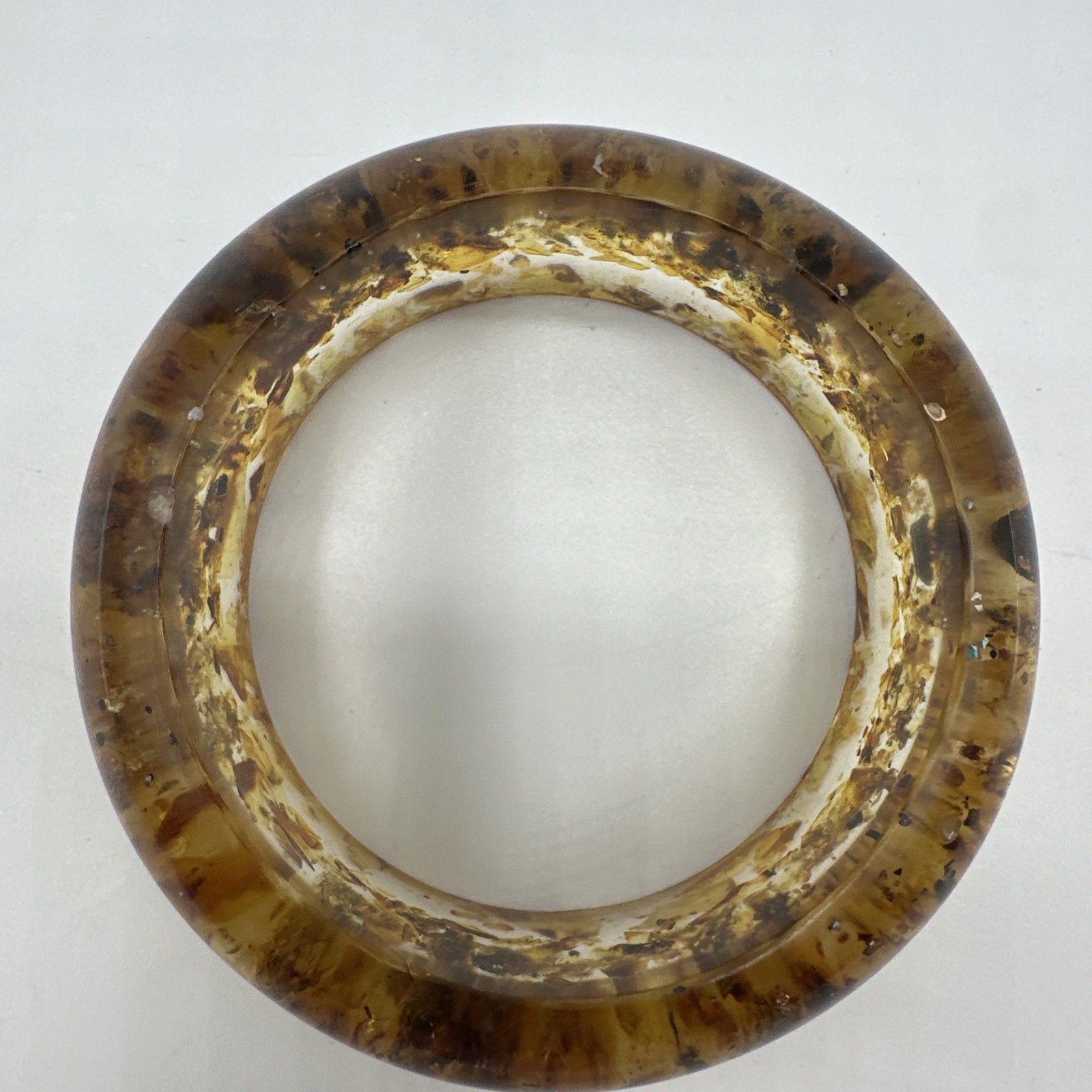‘70 Vtg Lucite Embedded Amber Cuff Bracelet. Fair condition. See pics.