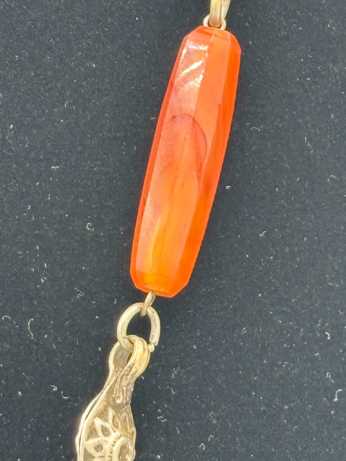 Vintage Turkmen Silver Carnelian Asyk Heart Necklace Yemeni Tribal Statement