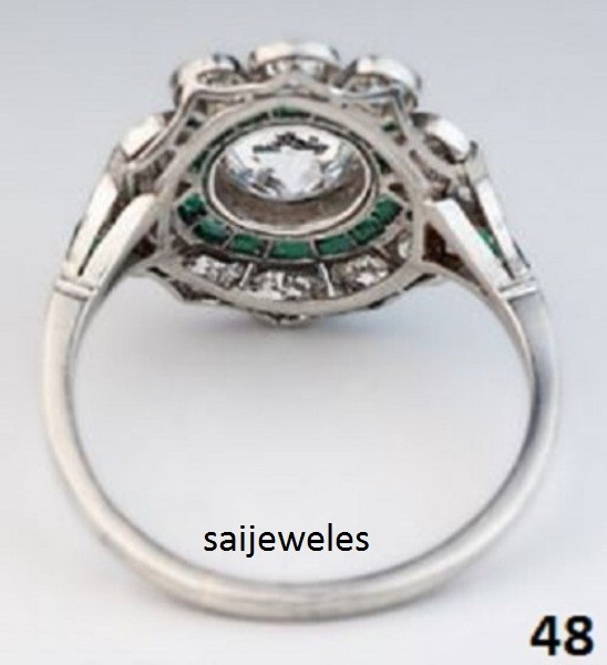3CT Round Lab-Created Diamond Antique Art Deco Vintage Ring 14K White Gold Over