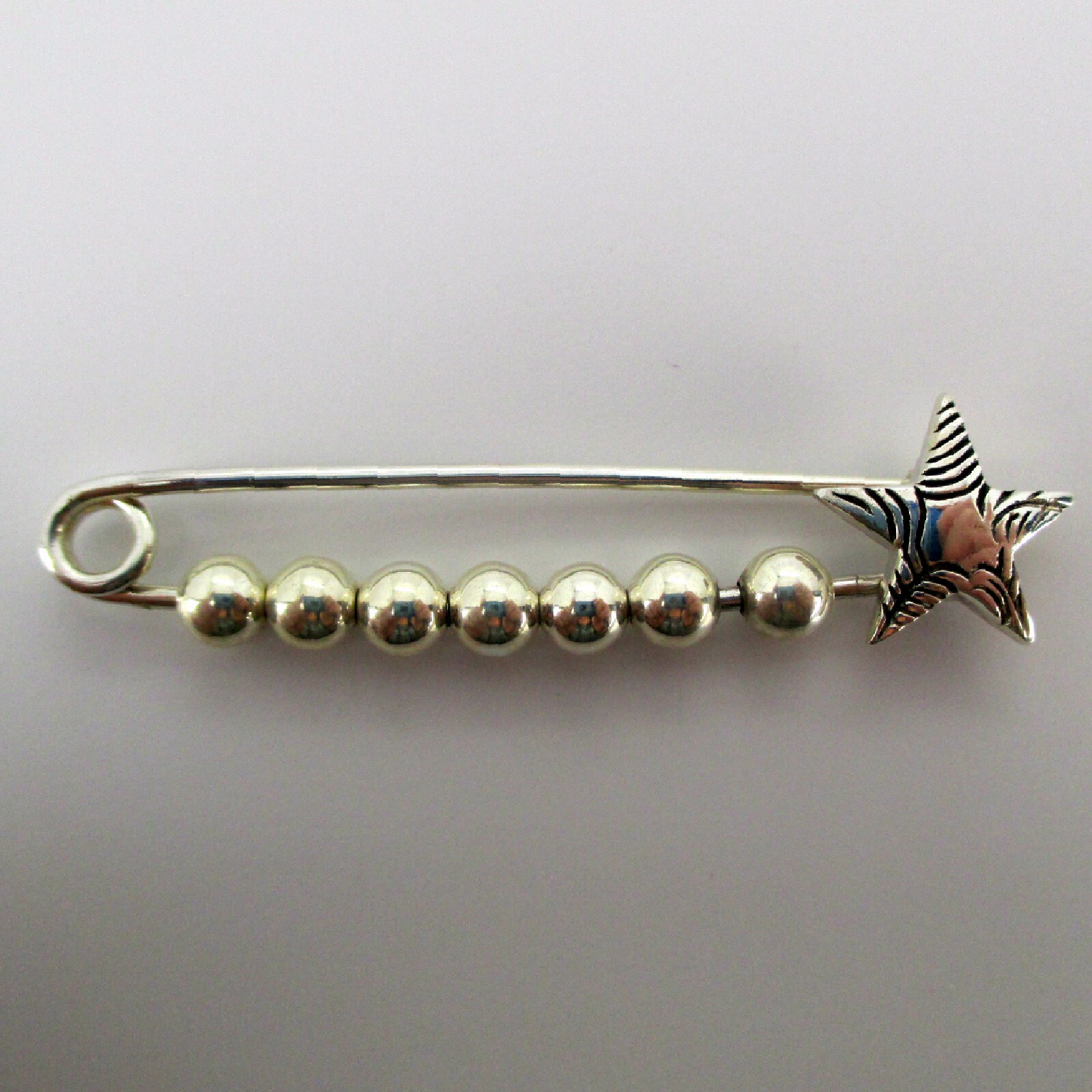 Sterling Silver STAR PIN Charm Holder CHARM PIN Jewelry Gift BEADS Brooch CUTE!