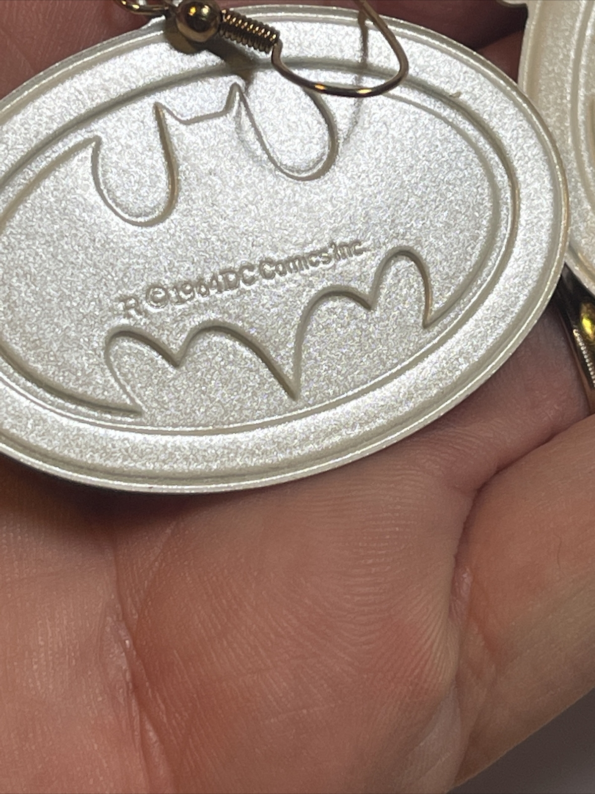 vintage batman jewelry lot 2 pair earings 1 button pin 1964 DC Comics Metal Rare