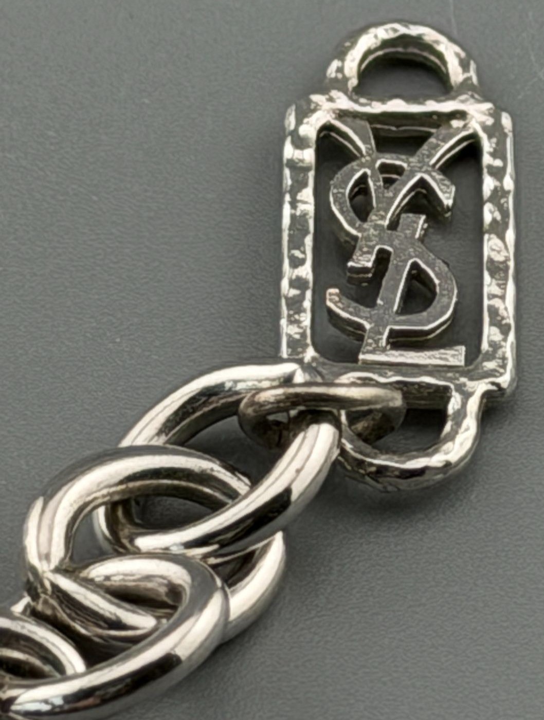 Vintage YSL Yves Saint Laurent Necklace Statement Silver Tone Mixed Stones READ