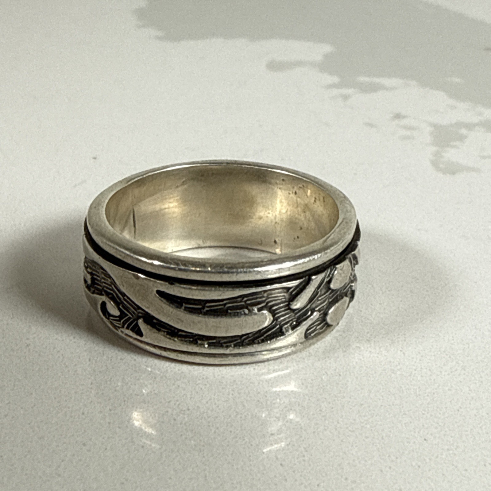 .925 Sterling Silver Vintage Spinner Ring See Pics For Size**