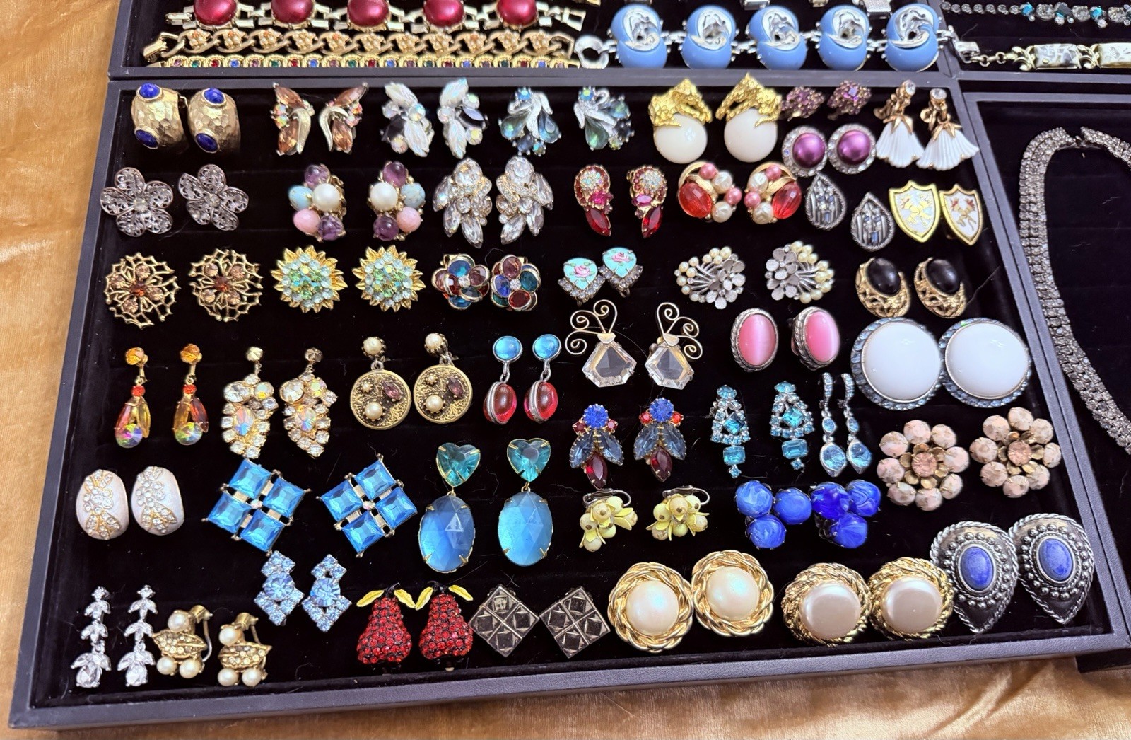 HUGE Vintage Mod Rhinestone Jewelry Lot High End Schreiner Weiss Eisenberg +