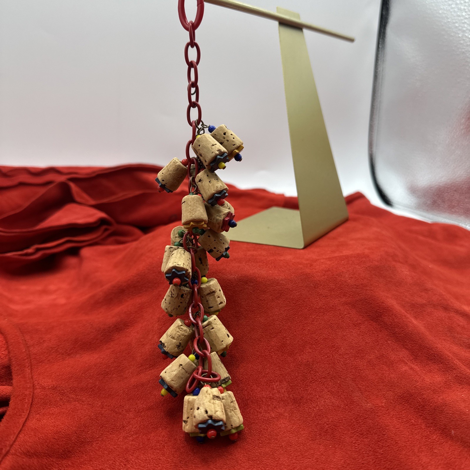 Exclusive Depression Era Cork and Multicolored Bakelite Bracelet. See pics.