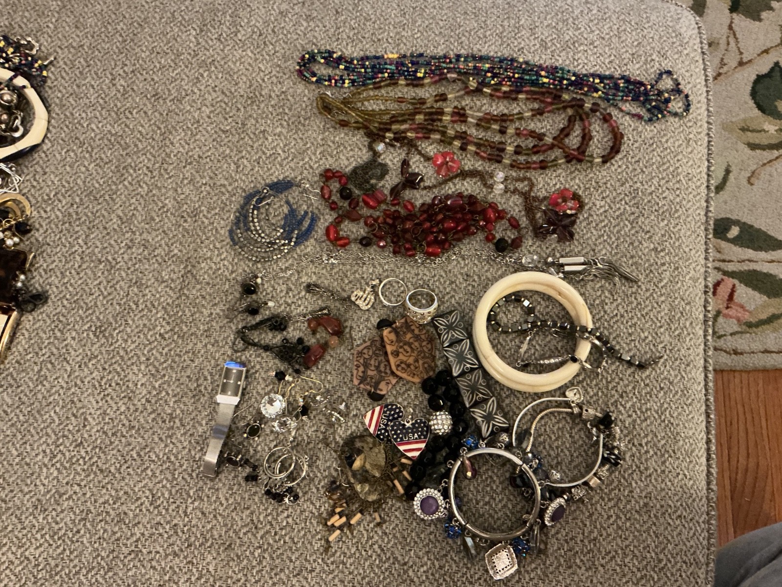 Lot Of Vintage/Modern Costume Jewelry-Two Watches-A Few Pcs of Sterling-Brooch