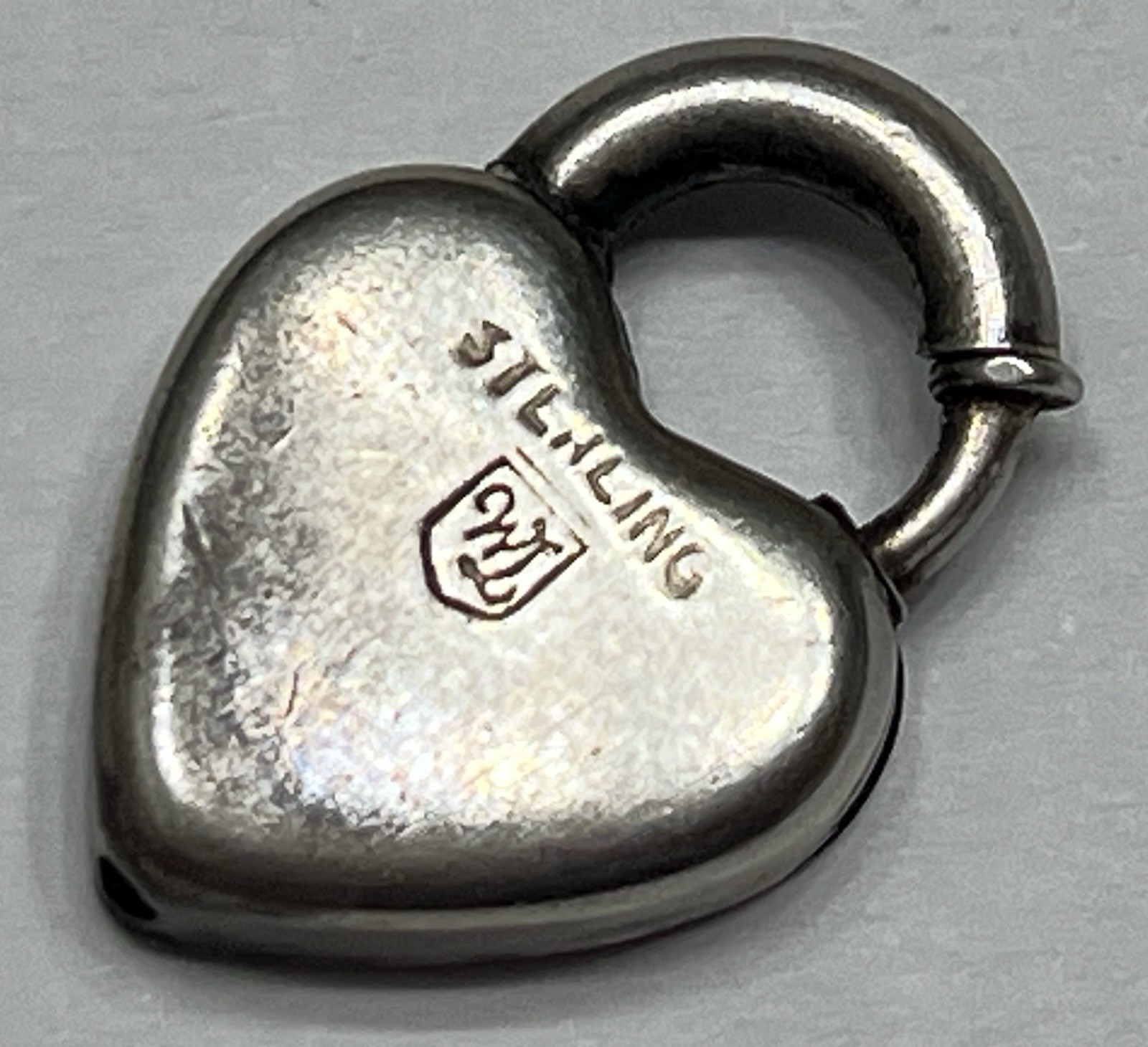 Sterling Silver Heart Locket Charm Pendant Puffy Signed Lampl Vintage Antique US