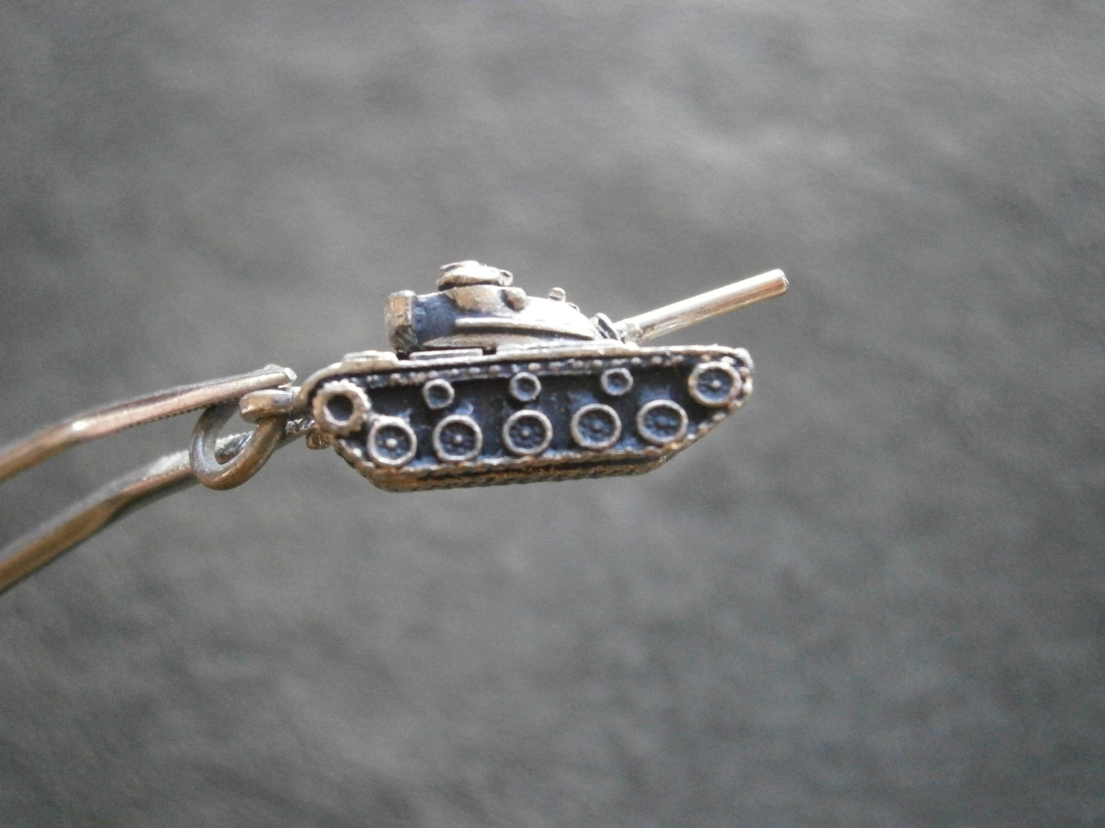 WWII Military Tank Vintage Crest Craft Goldtone Charm Pendant 5.2g