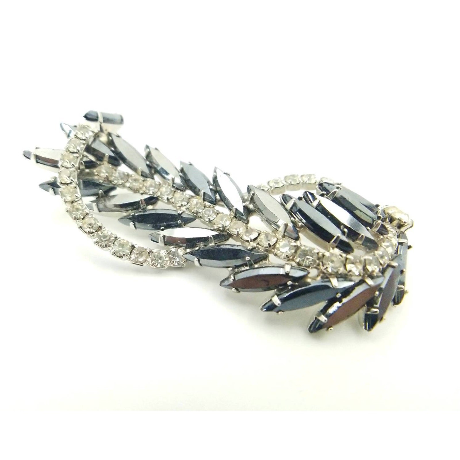 Vintage Rhinestone Clef Shaped Brooch Rare 40s-50s Book Piece – Retro Music Gift