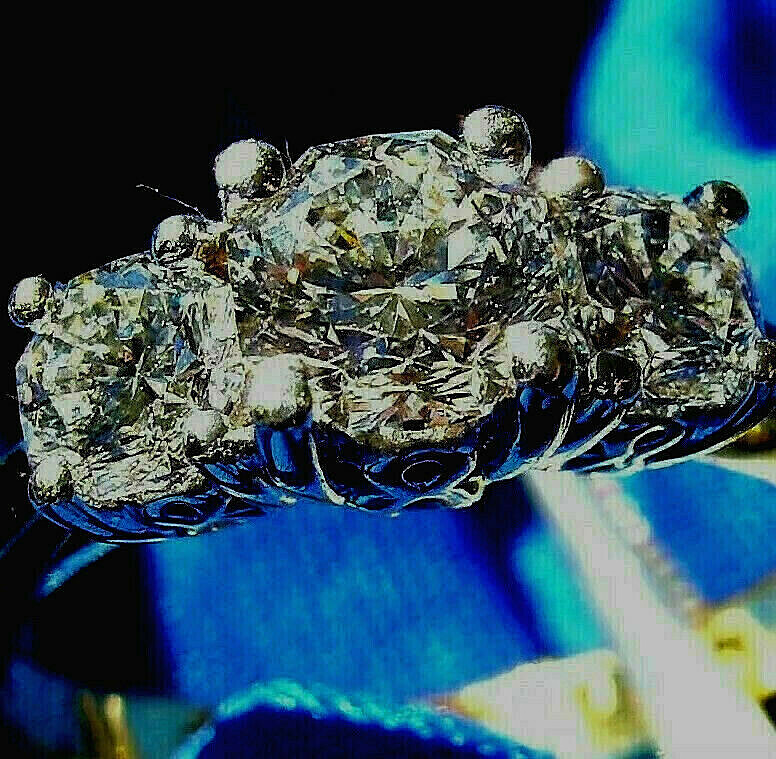 Original EARTH MINED DIAMOND Octagon cut Deco Engagement Ring Vintage Trilogy 6