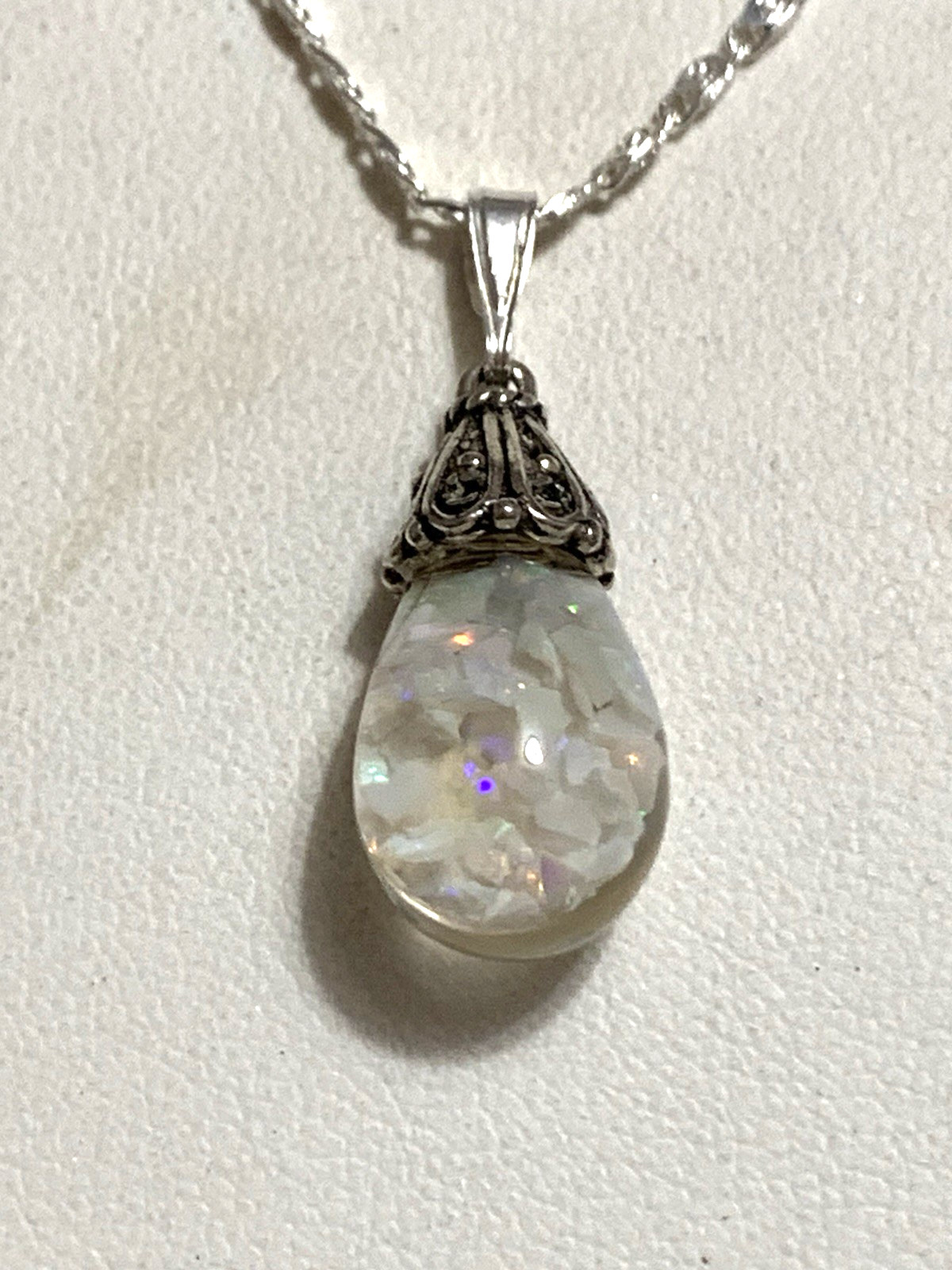HOLIDAY SALE* ANTIQUE COLOSSAL 21MM FLOATING OPAL NECKLACE STYLE#1A-Sterling