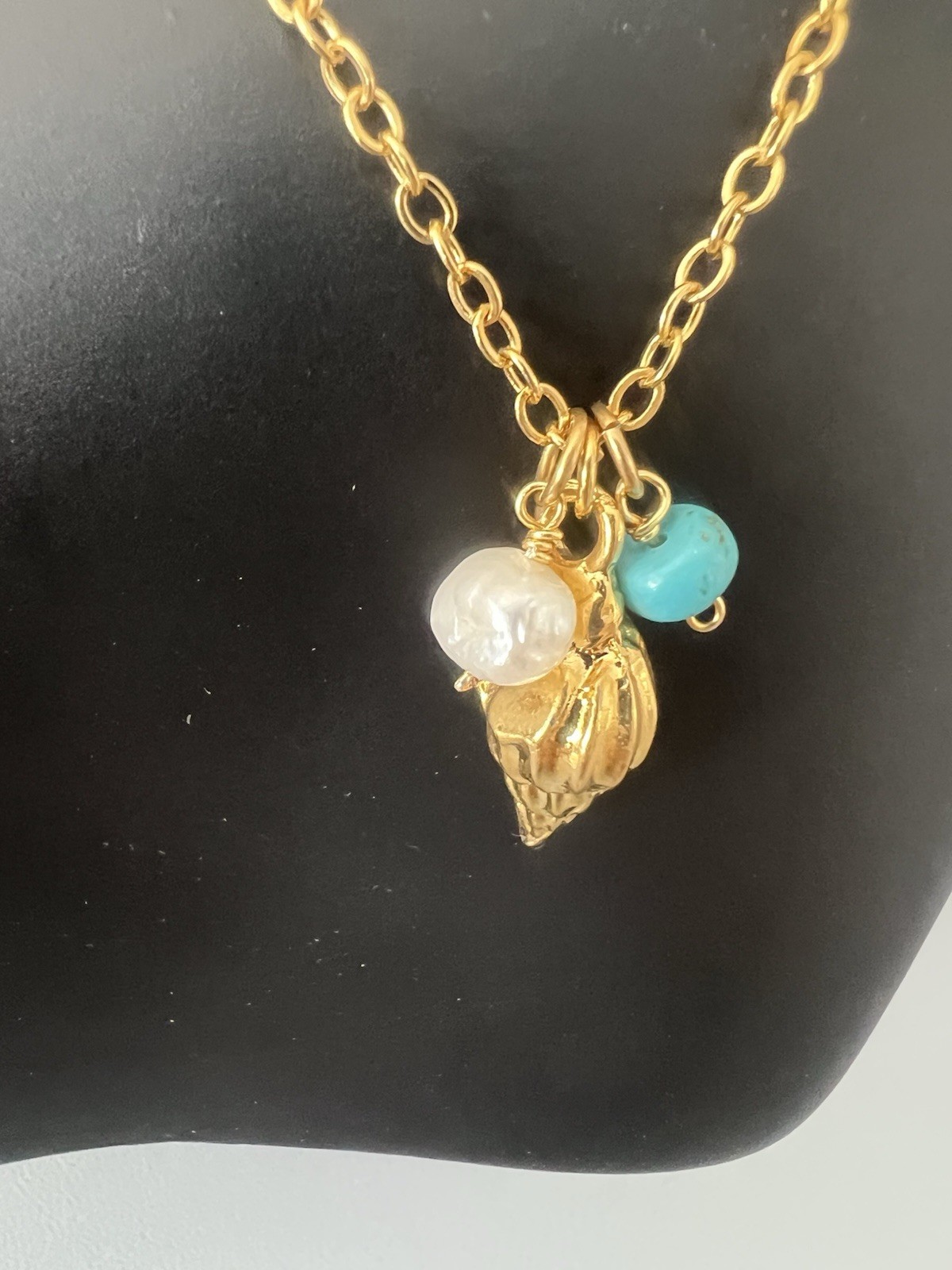 NWT Maramar Fashion Necklace 20in Adjustable 24K Gold Plated Chain & 3 Charm