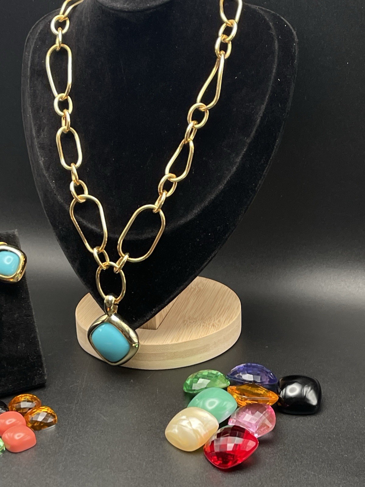 🔥JOAN RIVERS Interchangeable Link Necklace & Earring Set Multiple Colors.