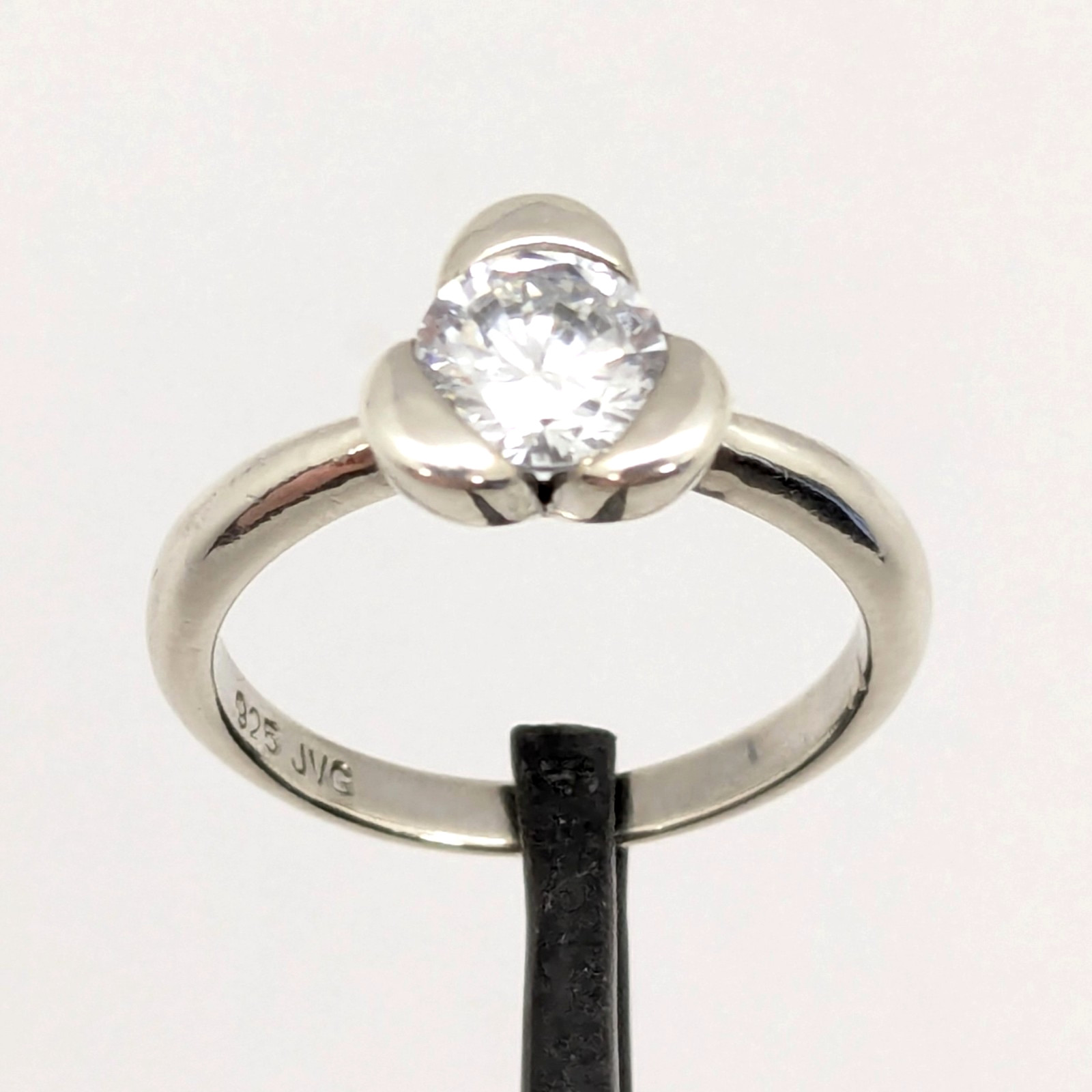 Vintage Elegant RING Silver 925 with Bright Stone -size: 6.5US (16.7mm)| UA #126