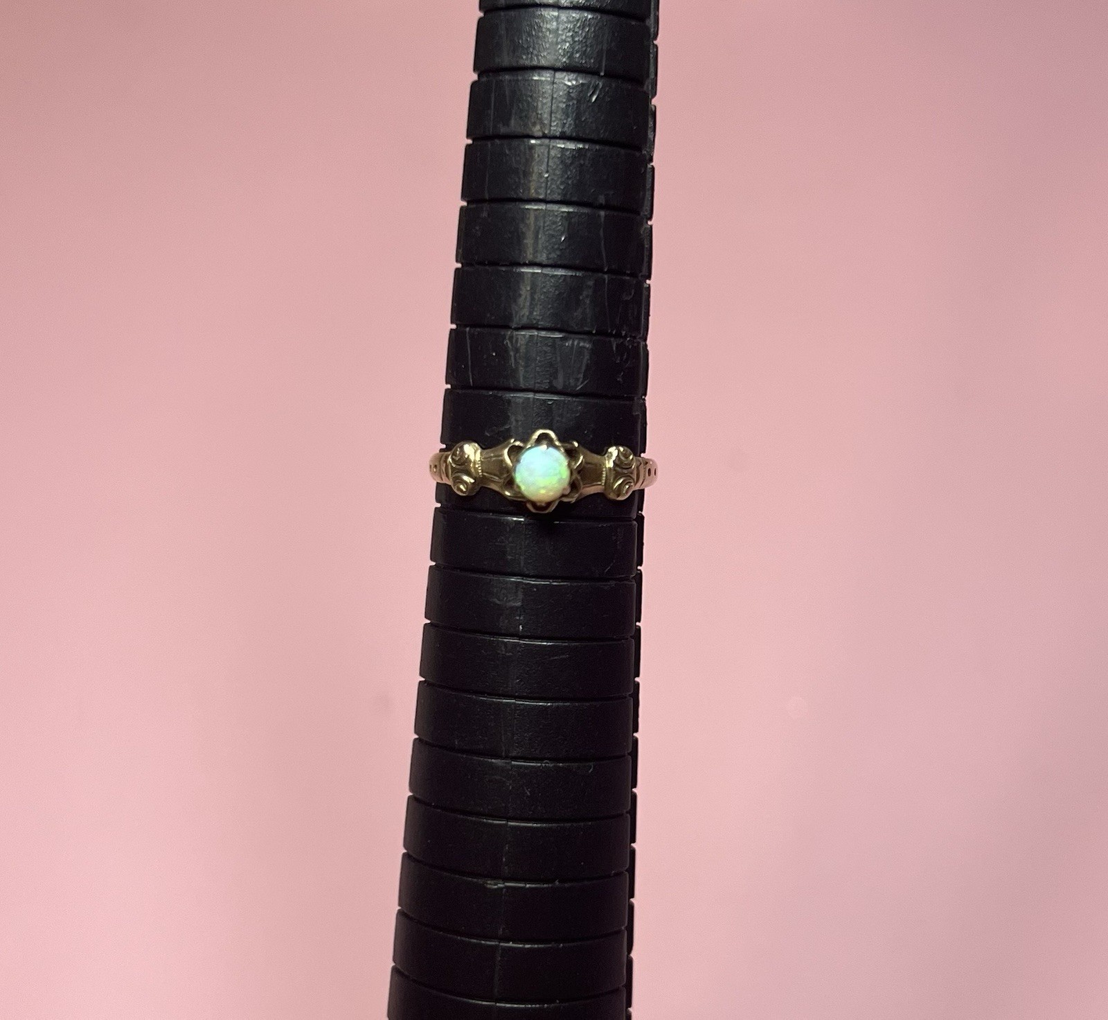 Victorian Antique Opal 10k Yellow Gold Ring Size 7.25 Reduced! Intricate Belt