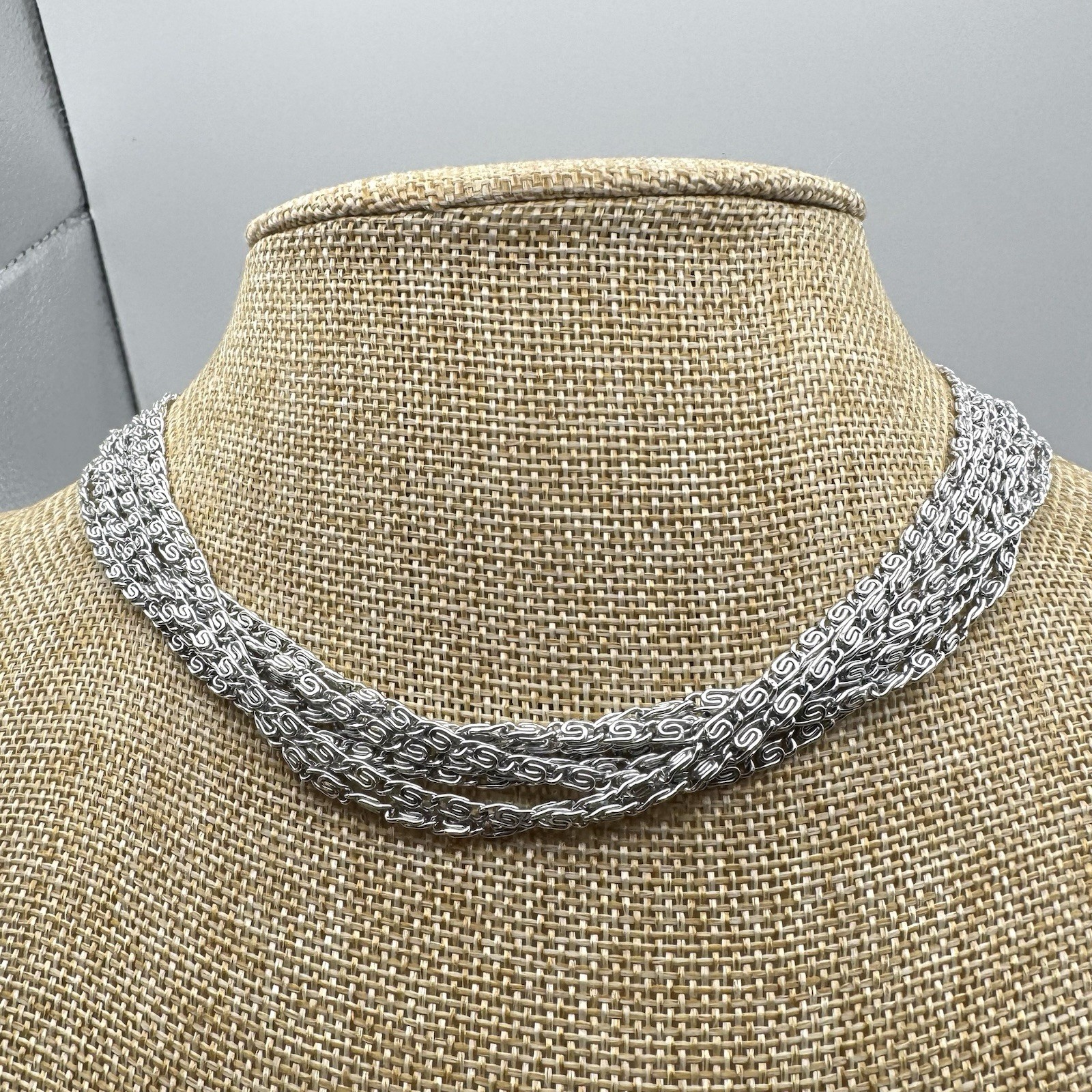 Vintage Sarah Coventry Silver-Tone Multi-Strand Layered Necklace Retro