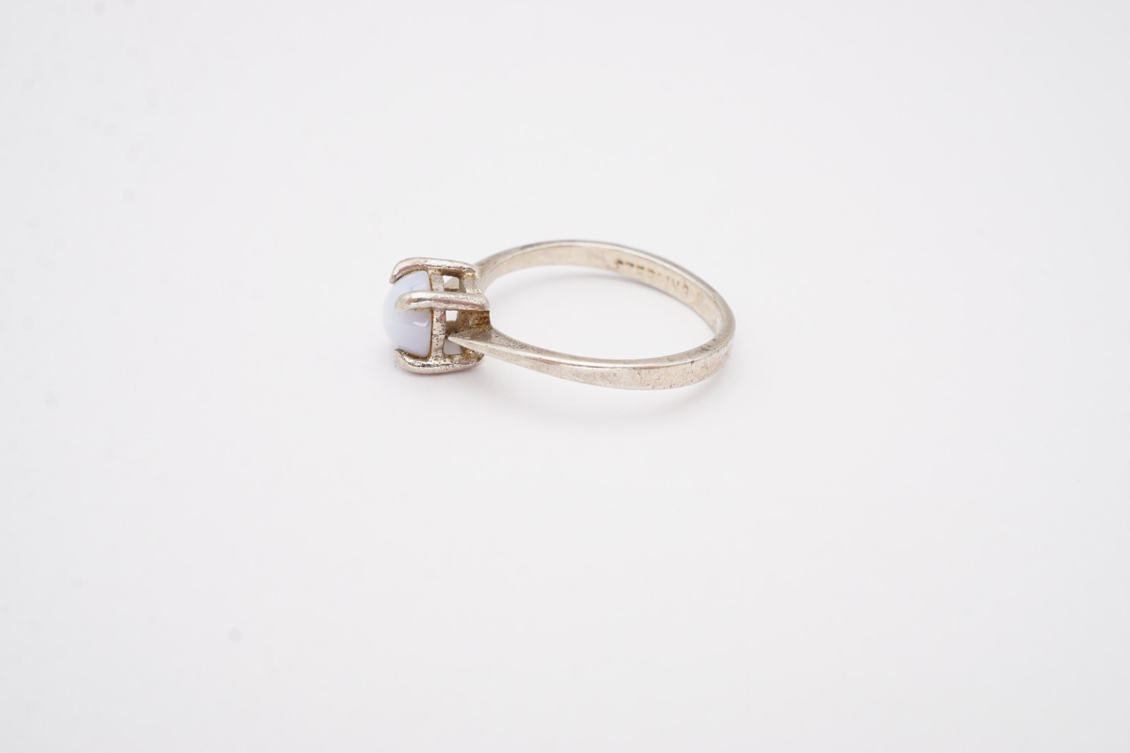 Vintage Sterling Silver 925 White Stone Ring Size 4.25