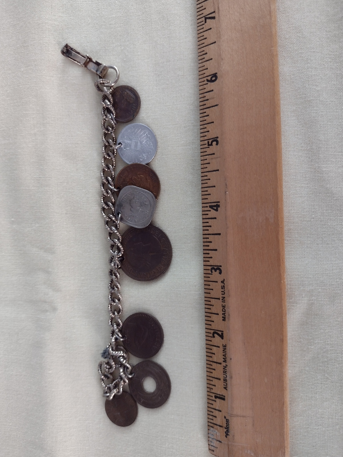Vintage 1950’s Coin Charm Bracelet
