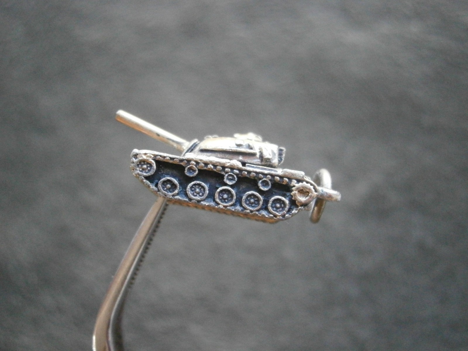 WWII Military Tank Vintage Crest Craft Goldtone Charm Pendant 5.2g