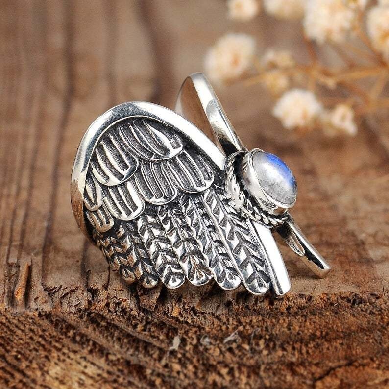 Elongated Christmas Ring 925 Silver plated Aesthetic Old Victorian Vintage Ring