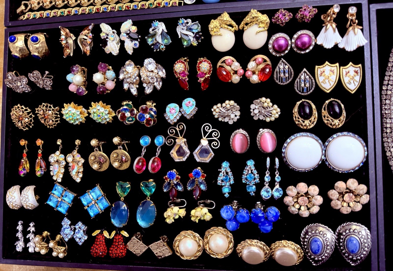 HUGE Vintage Mod Rhinestone Jewelry Lot High End Schreiner Weiss Eisenberg +