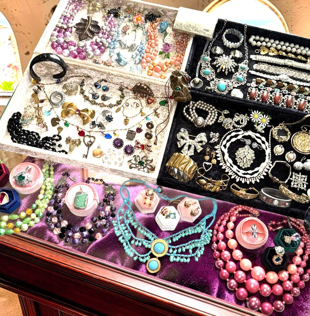 ART DECO Vtg Rhinestone Jewelry Lot Butterfly Wing Austria Weiss Signed Rarities