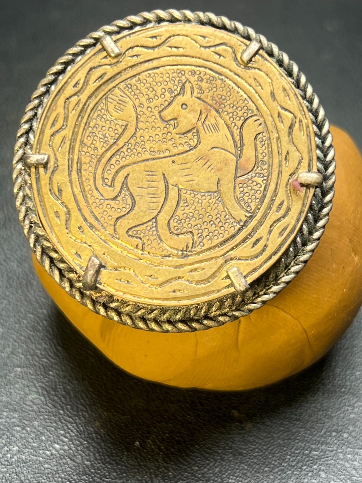 Old Antique Engraved Copper Ring