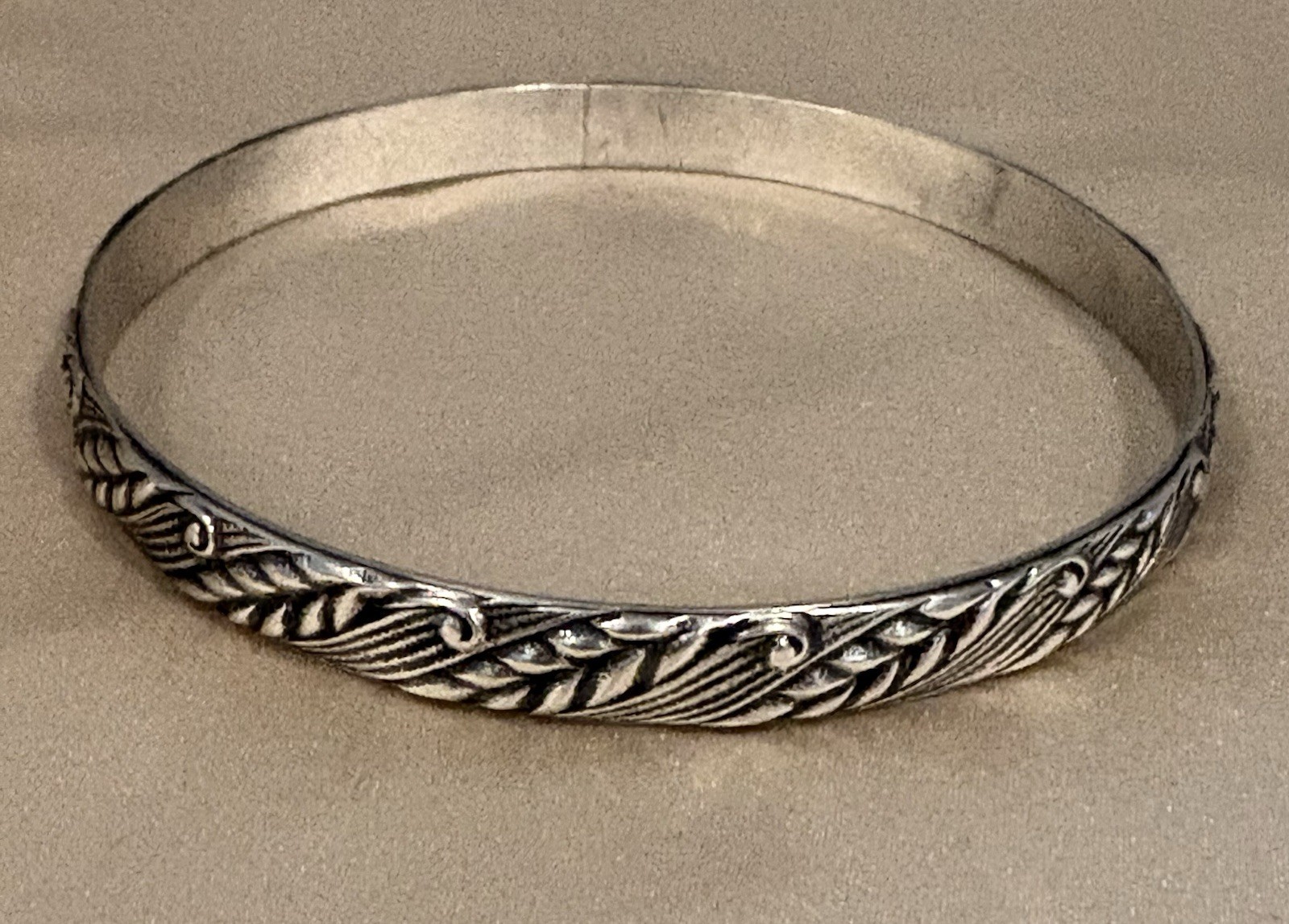 VINTAGE DECO DANECRAFT FO WHEAT STERLING 925 BANGLE BRACELET