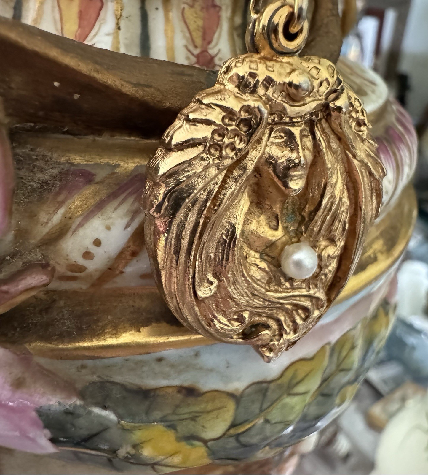 Gold filled vintage Art Nouveau style “Goddess” Or “Maiden” necklace