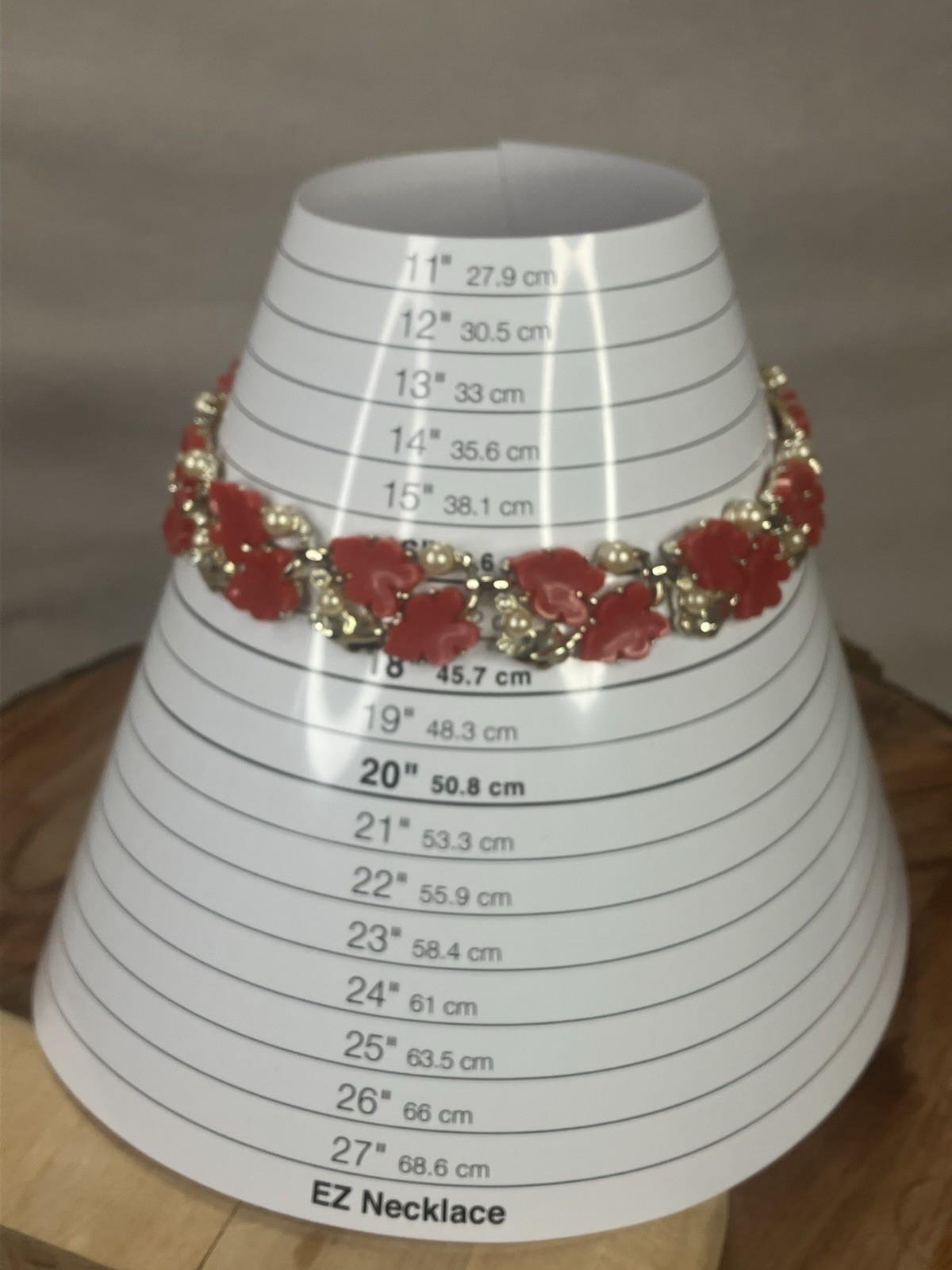 Vintage Red Posey Flower Statement Necklace