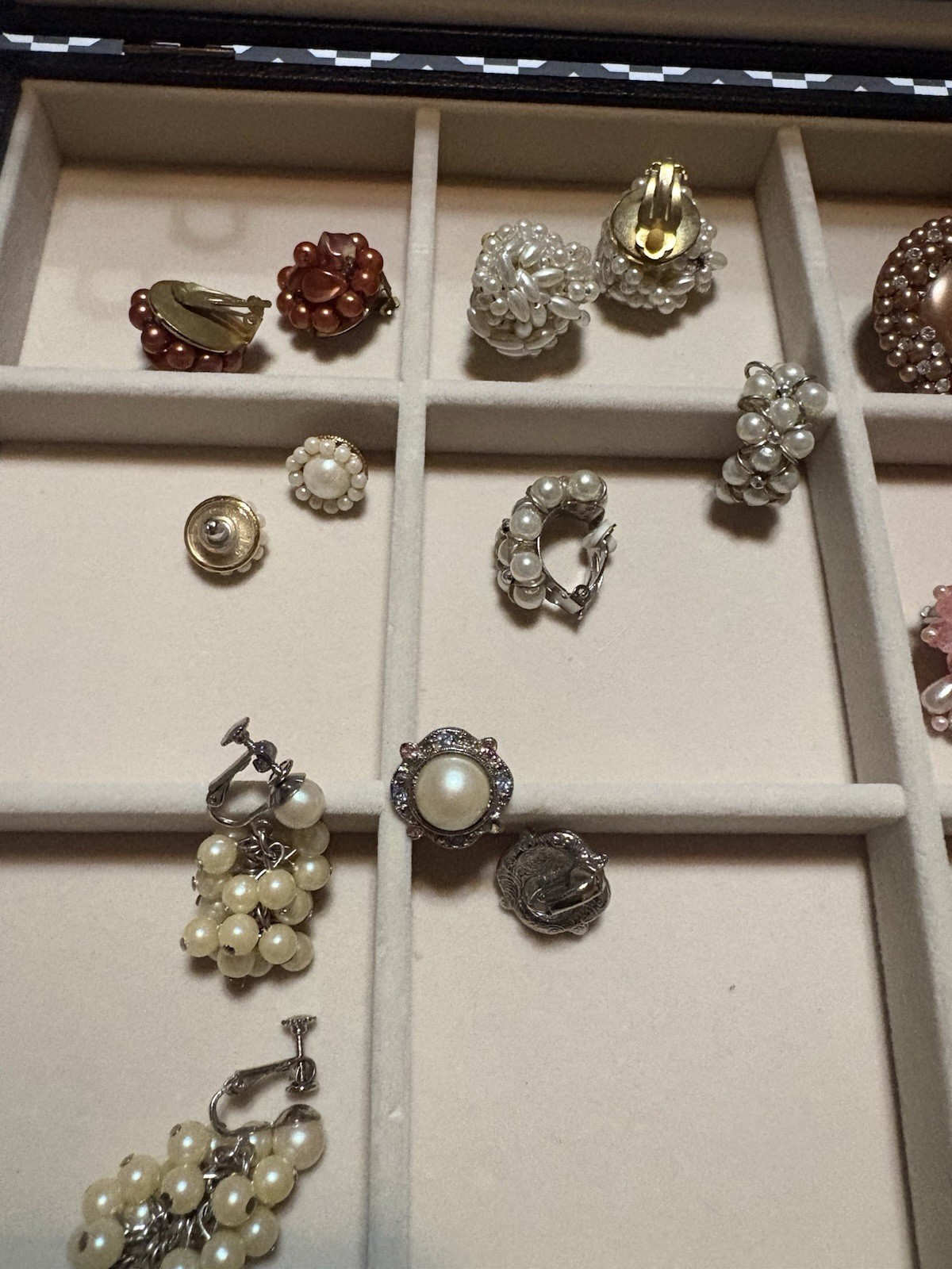 Vintage Lot (105) Faux Pearl & Beaded Earrings Mixed 24 pieces, Japan Hong Kong
