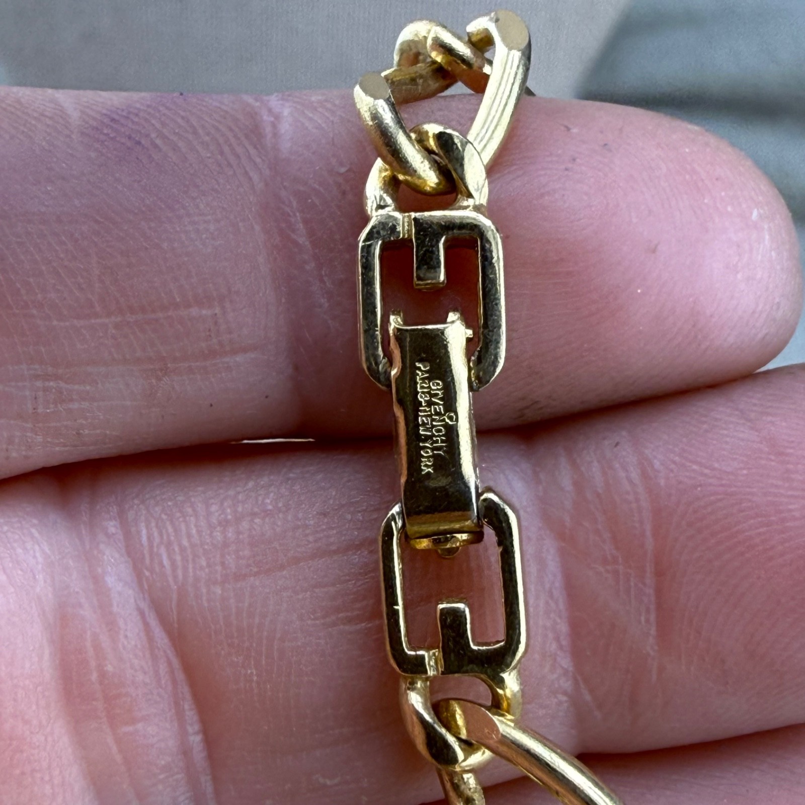 Vintage Givenchy Necklace Gold Tone SIgned 36”