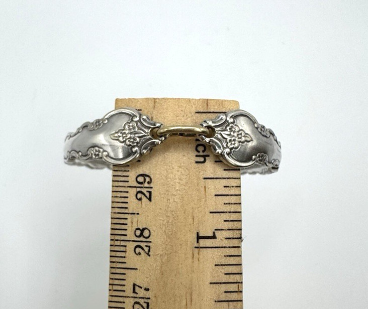 VINTAGE ESTATE SPOON ART SILVER PLATED BAR LINK BRACELET 6.75″