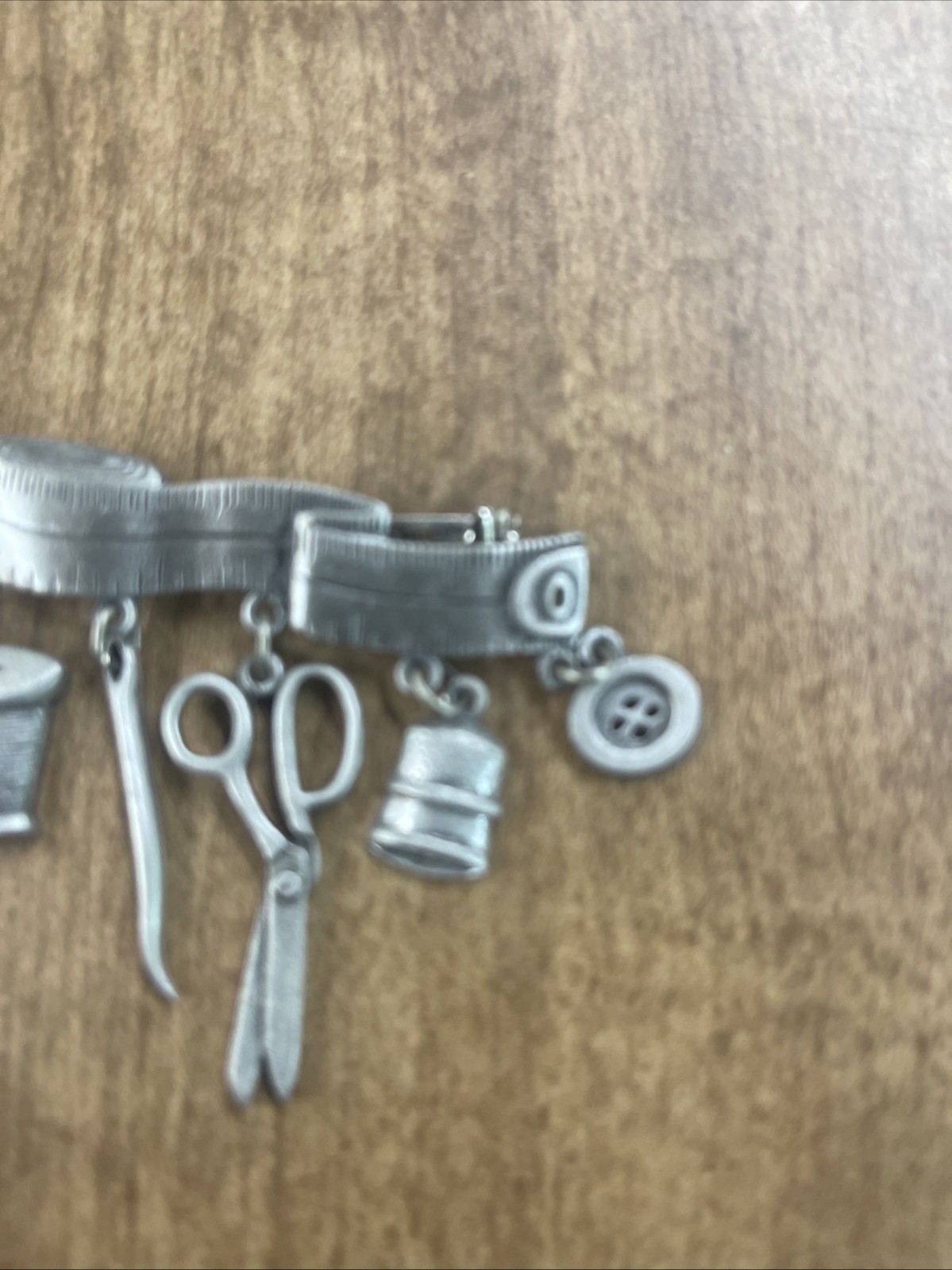 Signed JJ Jonette Jewelry Sewing Brooch Novelty Seamstress Charms 2.25″