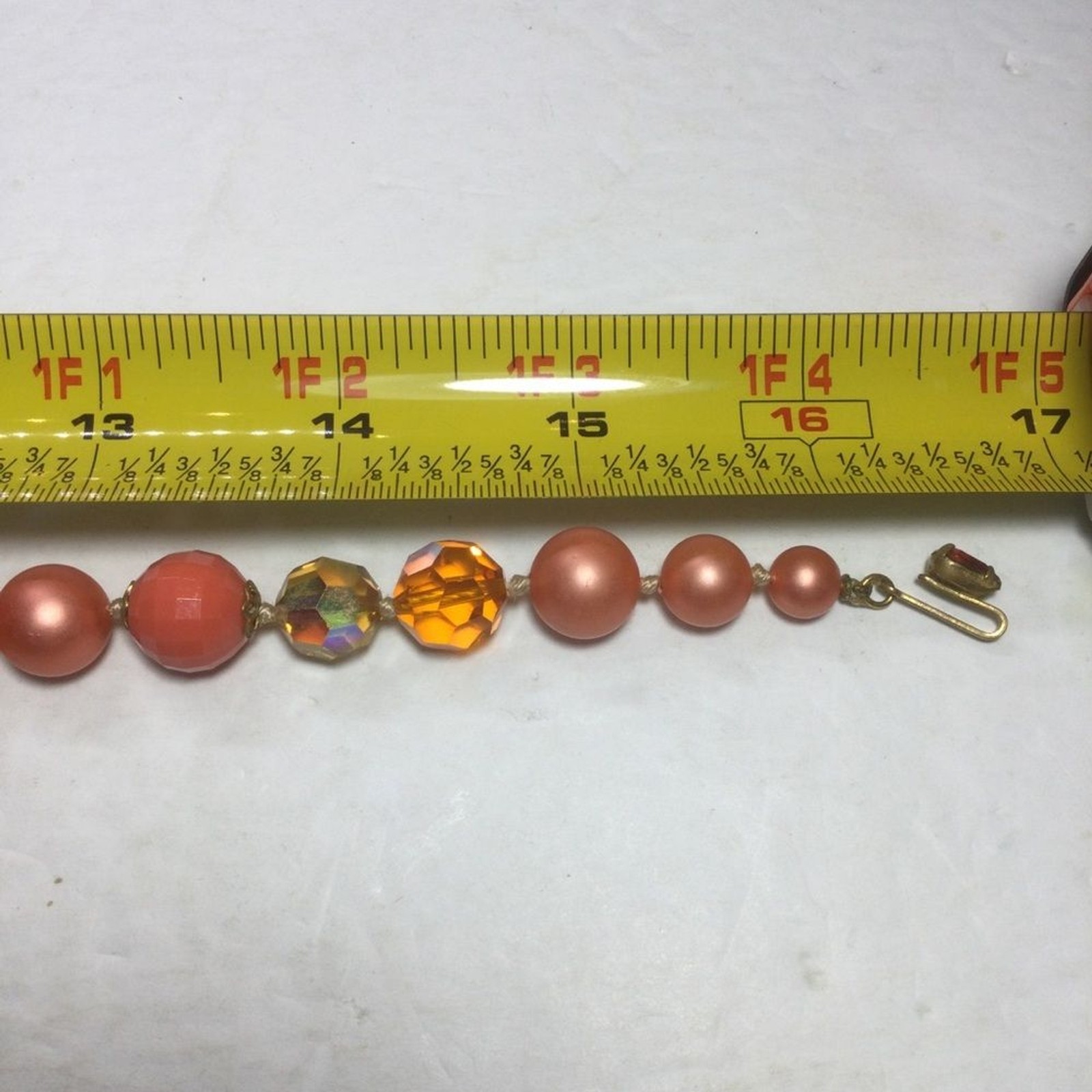 Vintage Eugene Parure Necklace Clip Earrings Set Bead Rhinestone Cluster 1950’s