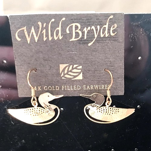 Vintage New Wild Bryde Loon Earrings Gold Tone Metal NO Signed