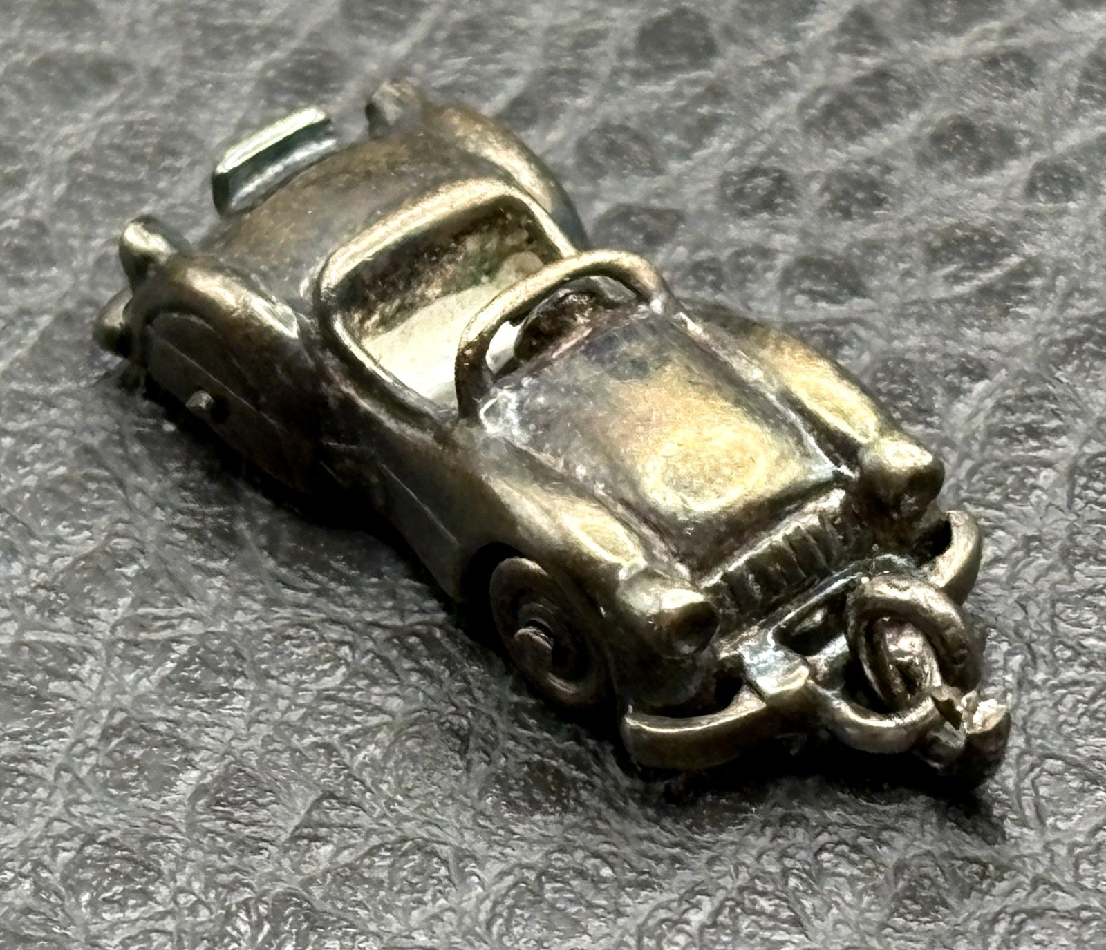 VTG Sterling Silver Convertible Sports Antique Car Movable Wheels Charm Pendant