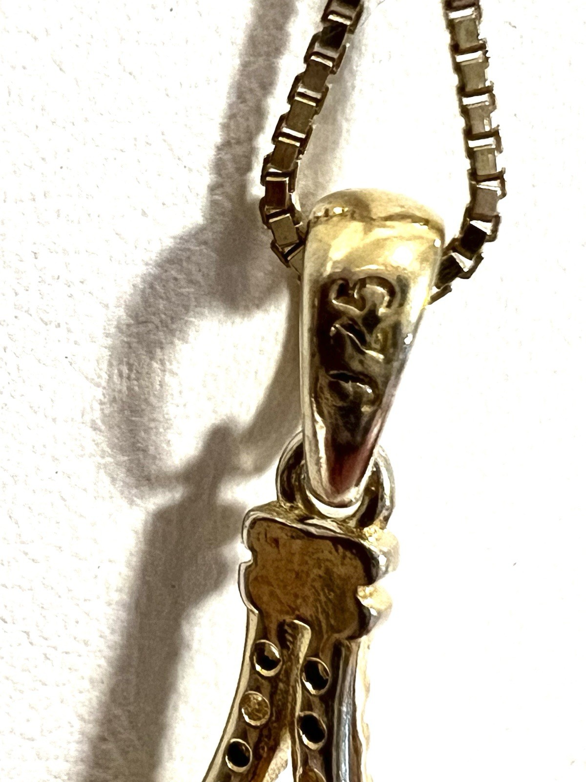AGI Vtg Opal Necklace Pave CZ 925 Vermeil Sterling Gold 18” Box Chain Ex Cond