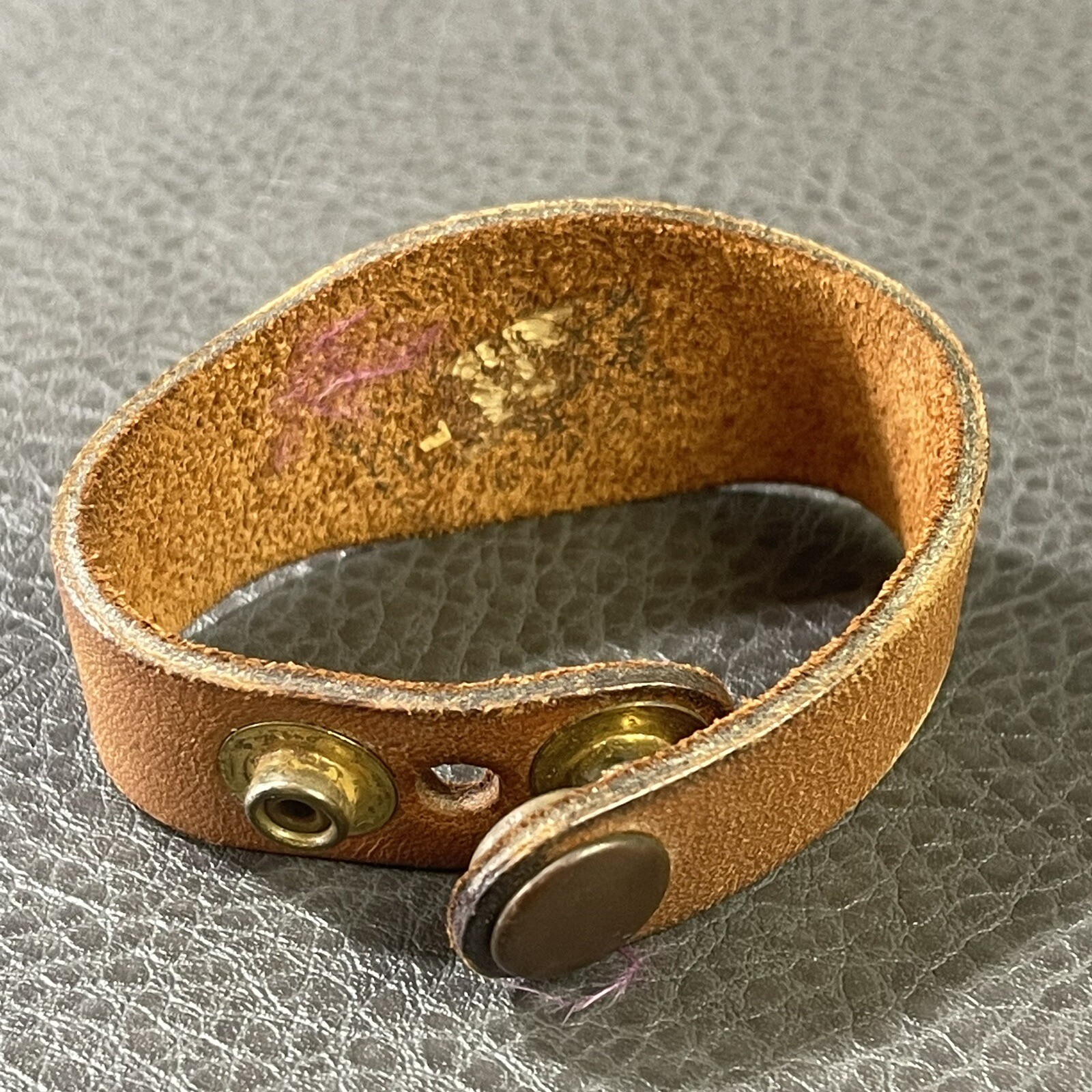 Vintage 1974 Leather Bracelet Star Signs Aries Zodiac Snap Closure 7.5” Length