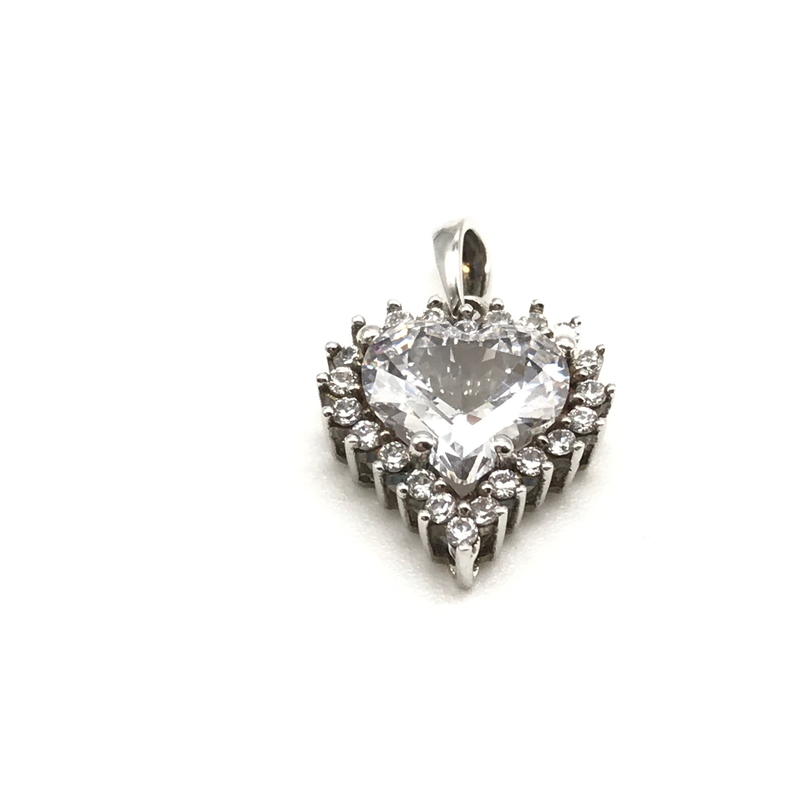 925 Sterling Silver Sparkling Clear CZ Cubic Zirconia Small Heart Love Pendant