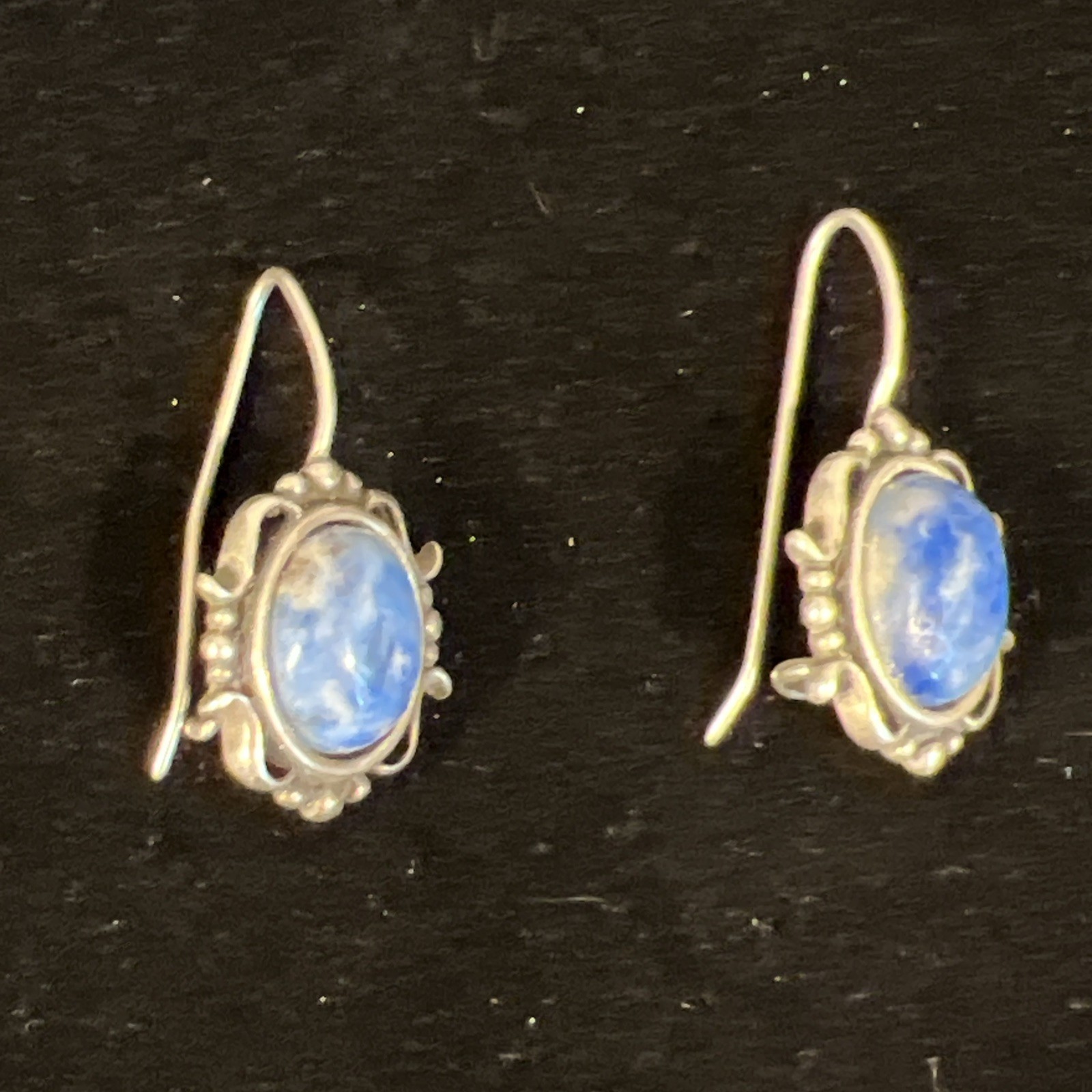 Southwest Sterling Silver 925 Blue Denim Sodalite Earrings 4.7 Gr.