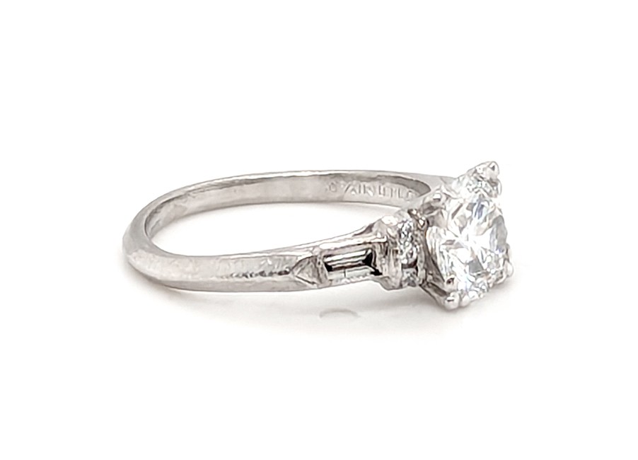 Antique Deco Diamond Engagement Ring 1ct D VS1 Ideal Platinum Genuine 1930’s